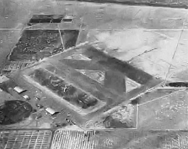Eagle Field near Dos Palos, California, aerial or field view, period photograph