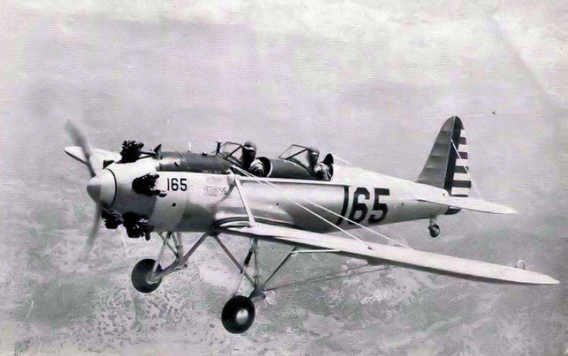 Ryan PT-22 primary trainer in flight, U.S. Army Air Forces, period photograph
