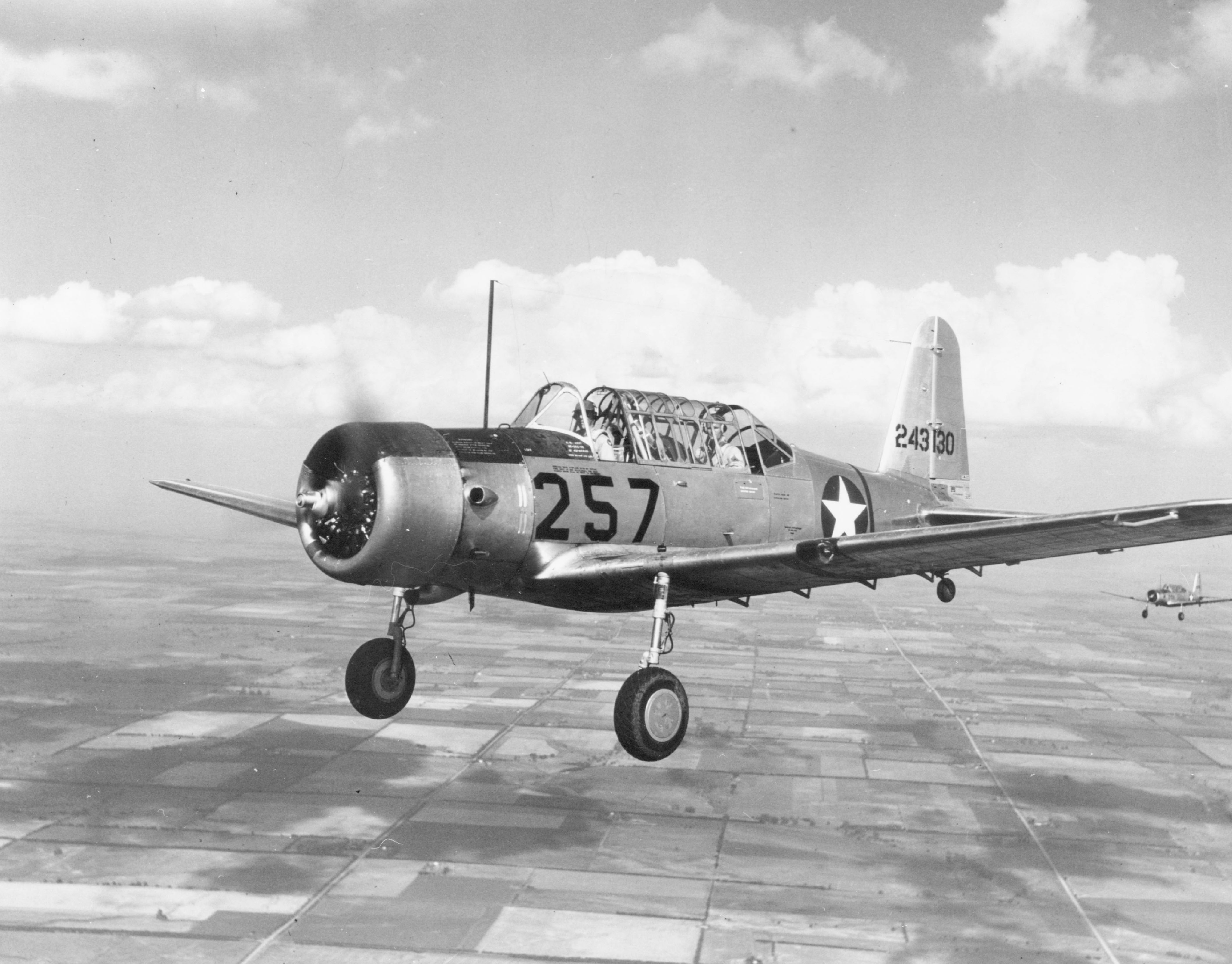 Vultee BT-13 Valiant basic trainer, U.S. Army Air Forces, period photograph