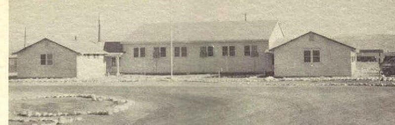 Alamogordo Army Air Field base headquarters, New Mexico, period photograph