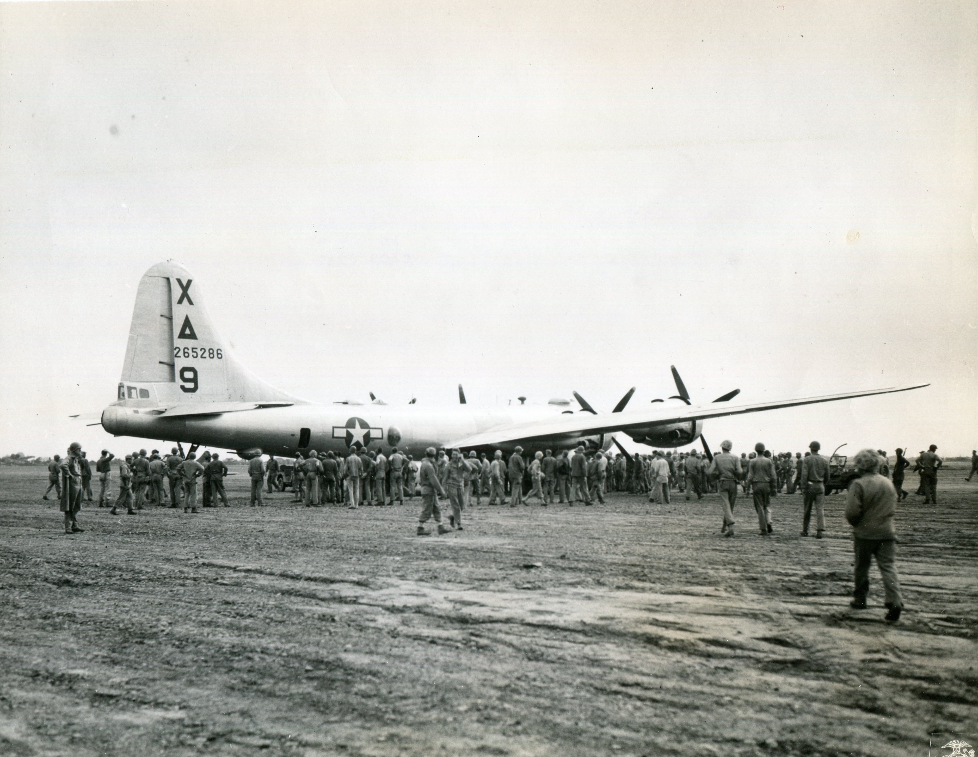 B-29 bomber on Motoyama Airfield, Iwo Jima, 1945